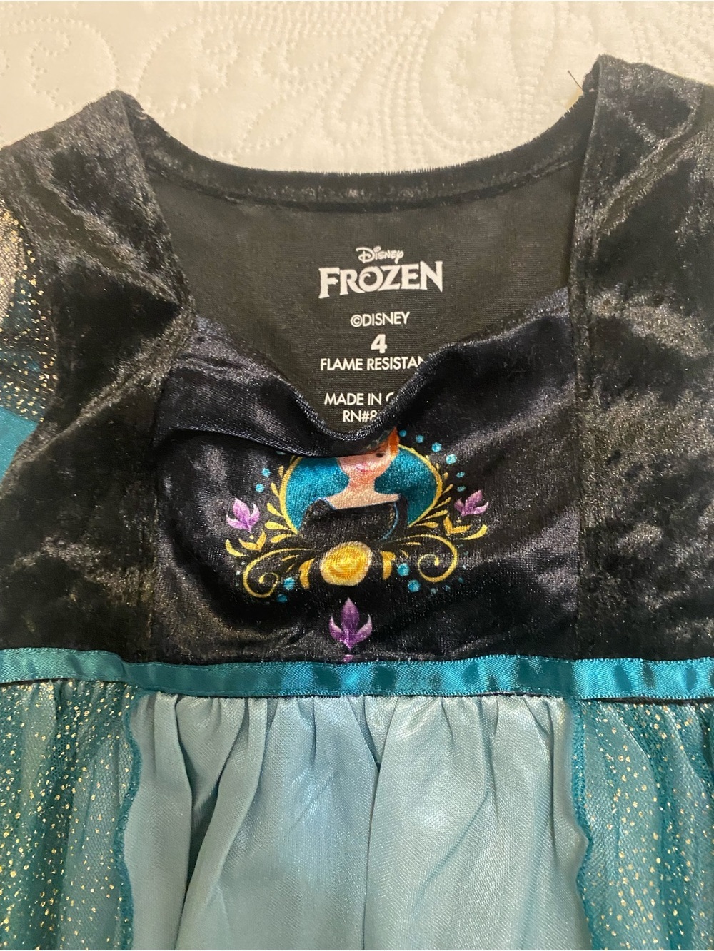 Disney Anna Teal and Black Sparkle Gown - Picture 6 of 7